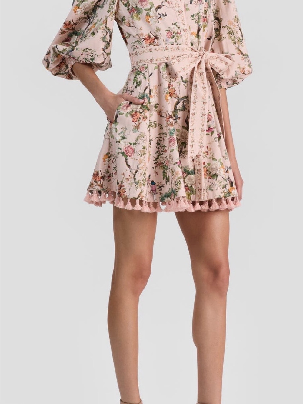 ALICE + OLIVIA
Lucy Floral Print Tie
Waist Minidress - Picture 3 of 10